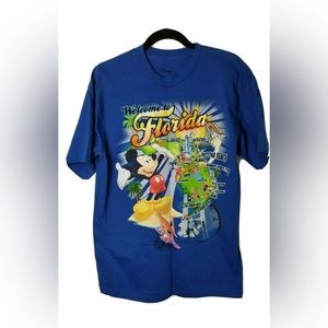 Disney Men's blue T-shirt. Size L .100%cotton . Florida